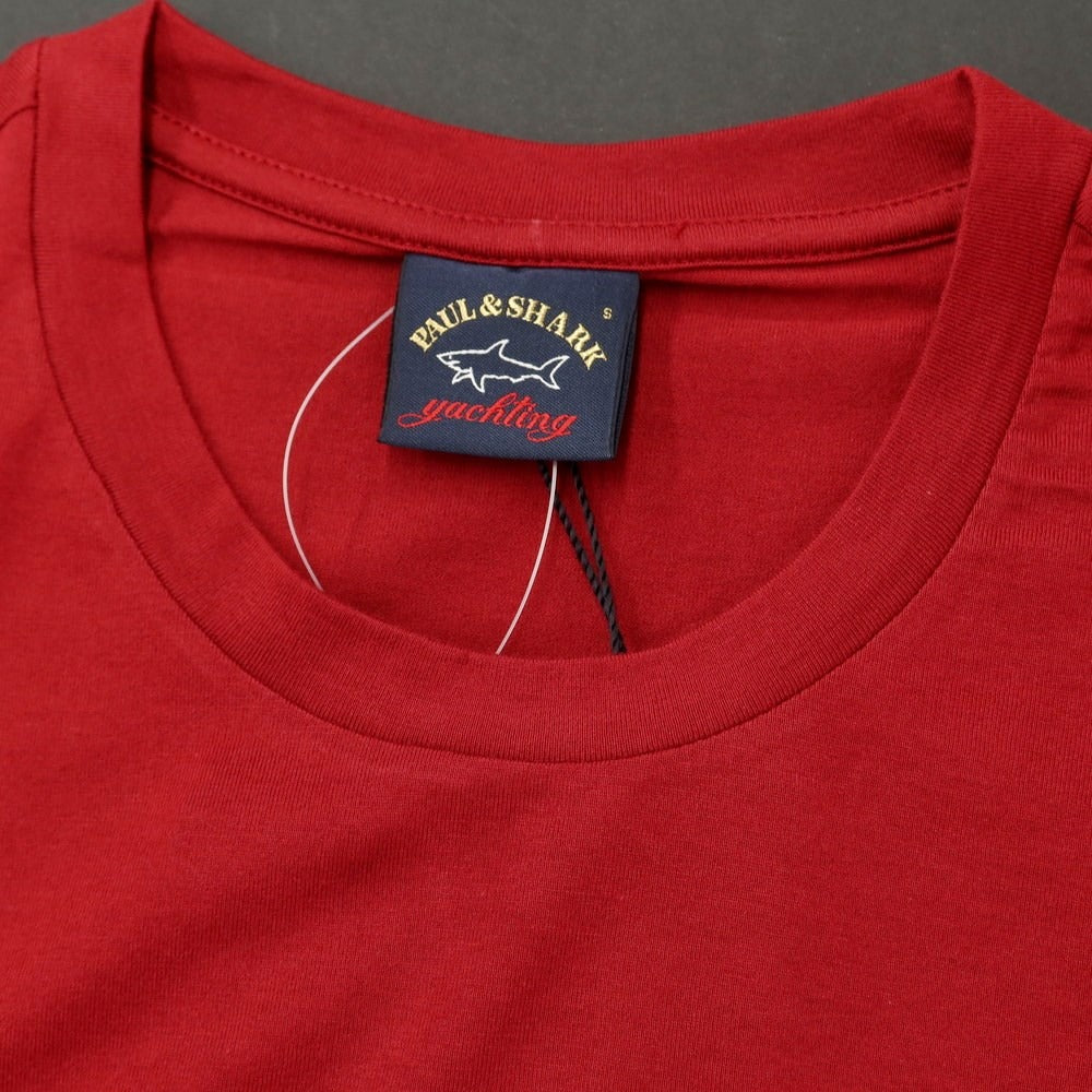 【新品】ポールアンドシャーク PAUL&SHARK ロゴワッペン 半袖Tシャツ マルーン【 S 】【 状態ランクN 】【 メンズ 】