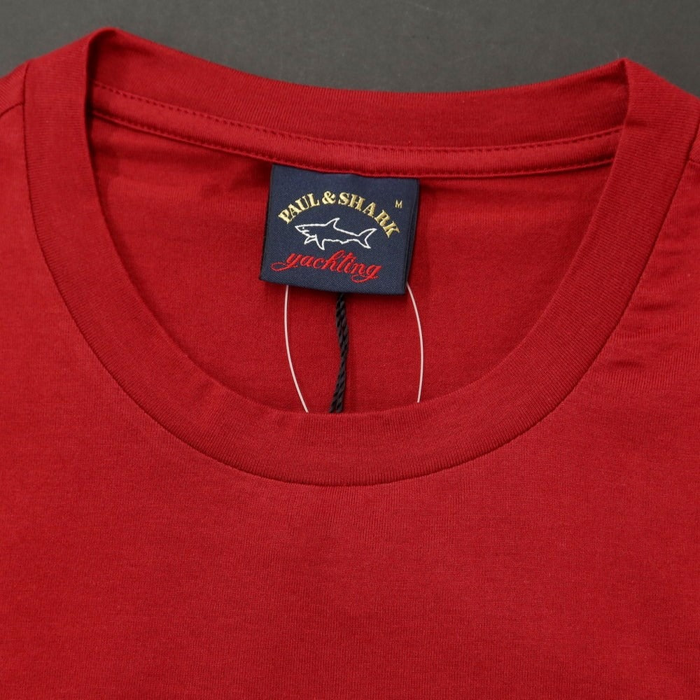 【新品】ポールアンドシャーク PAUL&SHARK ロゴワッペン 半袖Tシャツ マルーン【 M 】【 状態ランクN 】【 メンズ 】