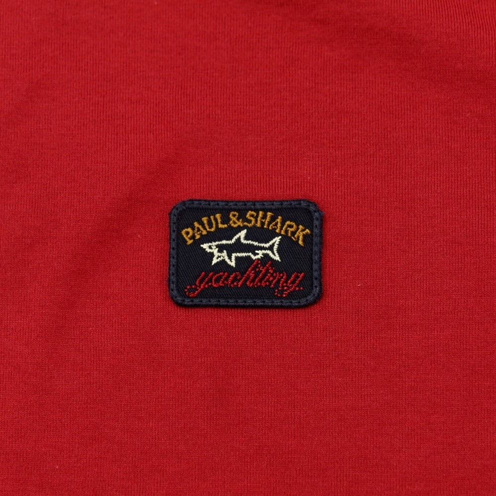 【新品】ポールアンドシャーク PAUL&SHARK ロゴワッペン 半袖Tシャツ マルーン【 L 】【 状態ランクN 】【 メンズ 】