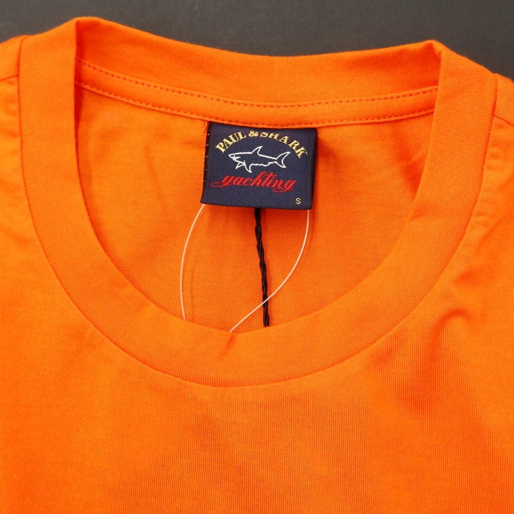 【新品】ポールアンドシャーク PAUL&SHARK ロゴワッペン 半袖Tシャツ オレンジ【 S 】【 状態ランクN 】【 メンズ 】