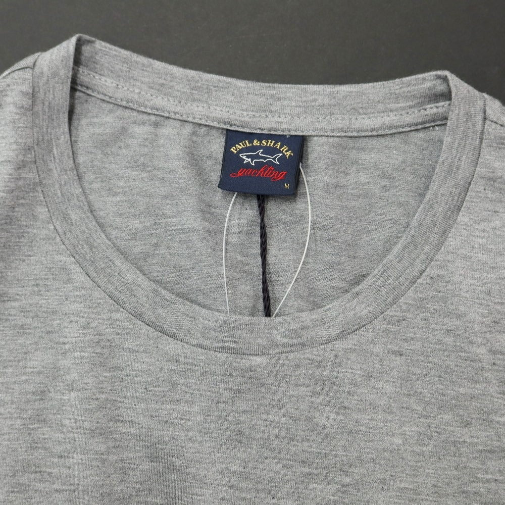 【新品】ポールアンドシャーク PAUL&SHARK ロゴワッペン 半袖Tシャツ グレー【 M 】【 状態ランクN 】【 メンズ 】