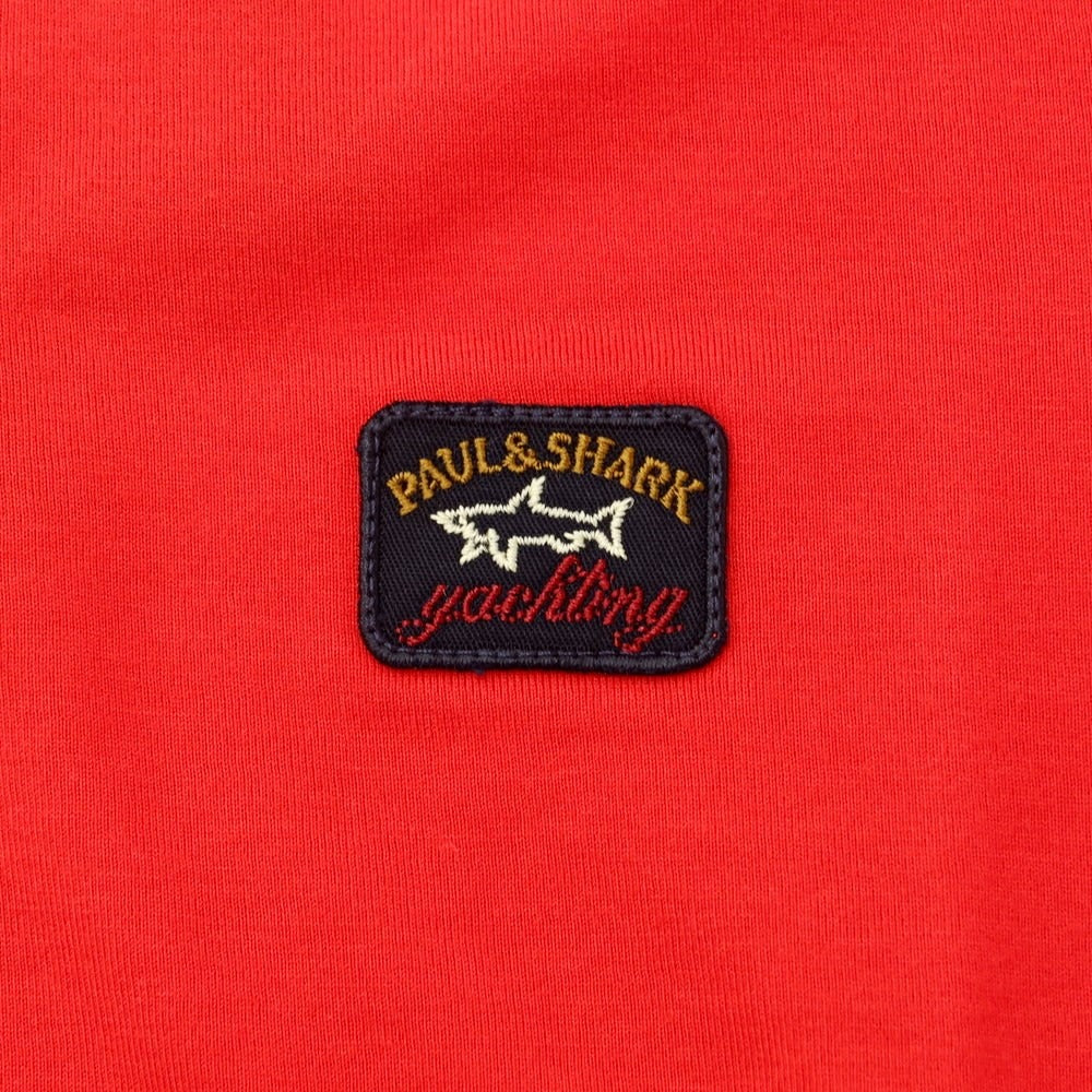 【新品】ポールアンドシャーク PAUL&SHARK ロゴワッペン 半袖Tシャツ レッド【 S 】【 状態ランクN 】【 メンズ 】