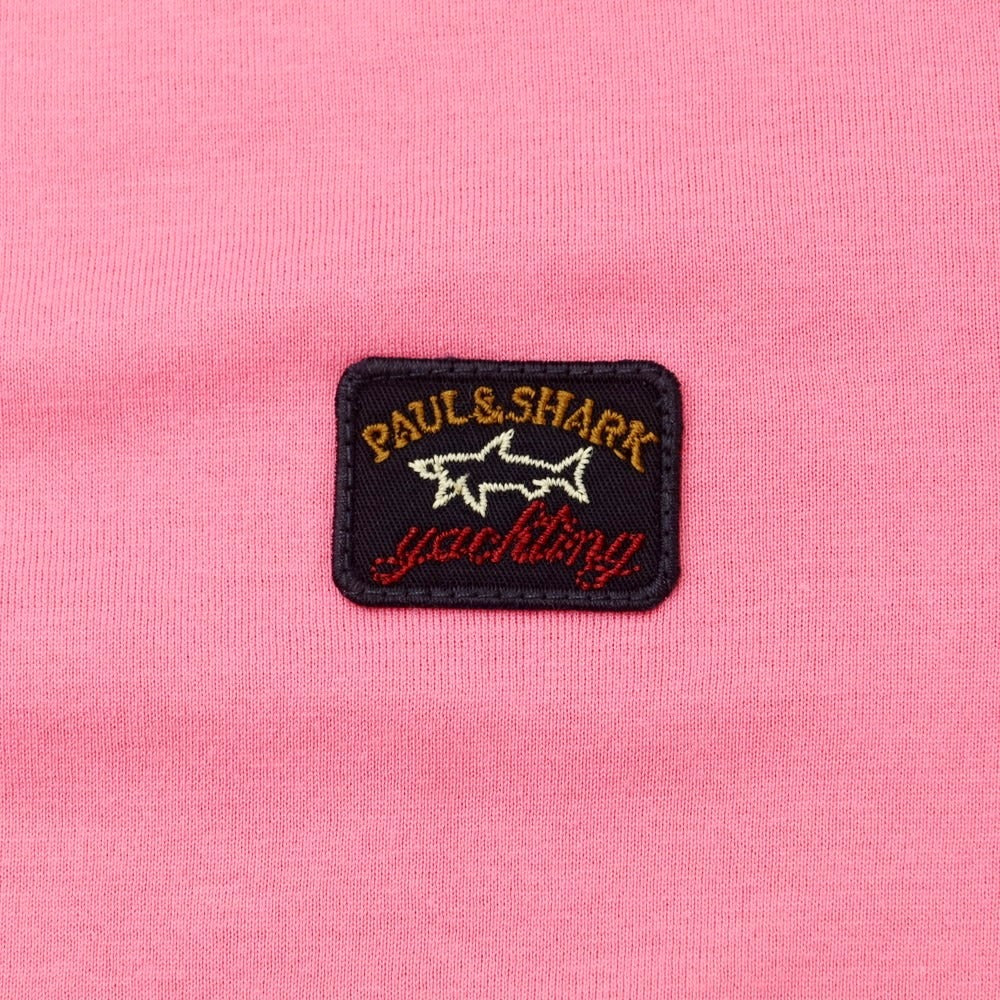 【新品】ポールアンドシャーク PAUL&SHARK ロゴワッペン 半袖Tシャツ ピンク【 M 】【 状態ランクN 】【 メンズ 】