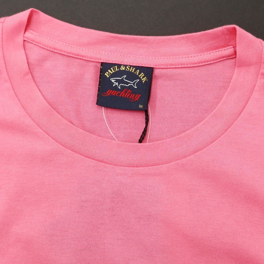 【新品】ポールアンドシャーク PAUL&SHARK ロゴワッペン 半袖Tシャツ ピンク【 M 】【 状態ランクN 】【 メンズ 】