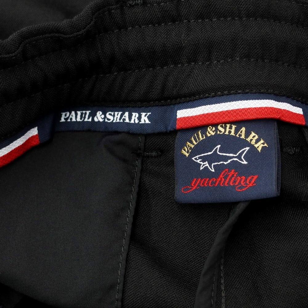 【新品】ポールアンドシャーク PAUL&SHARK ポリエステルウール イージー カジュアルスラックスパンツ ブラック【サイズ50】【BLK】【S/S】【状態ランクN】【メンズ】【759387】