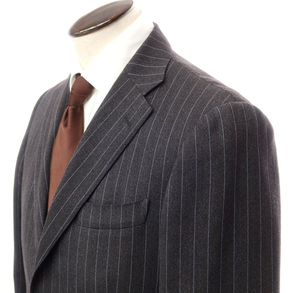 【中古】ビームス BEAMS SUPER120‘S ウール セットアップ 3つボタンスーツ グレーxブルー【 記載なし(L位) 】【 状態ランクC 】【 メンズ 】