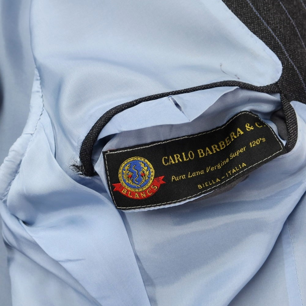 【中古】ビームス BEAMS SUPER120‘S ウール セットアップ 3つボタンスーツ グレーxブルー【 記載なし(L位) 】【 状態ランクC 】【 メンズ 】