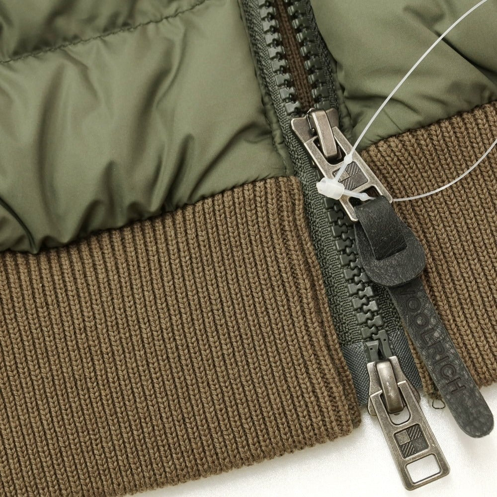 【中古】ウールリッチ WOOLRICH コットンニット切替 ダウンジャケット オリーブ【 S(US) 】【 状態ランクB 】【 メンズ 】