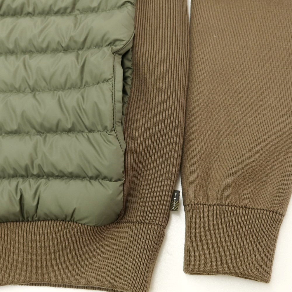 【中古】ウールリッチ WOOLRICH コットンニット切替 ダウンジャケット オリーブ【 S(US) 】【 状態ランクB 】【 メンズ 】