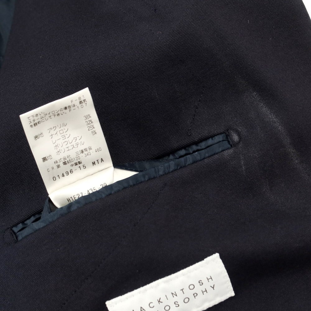 【中古】マッキントッシュフィロソフィー MACKINTOSH PHILOSOPHY アクリルナイロンレーヨン テーラードジャケット ネイビー【 38 】【 状態ランクC 】【 メンズ 】
