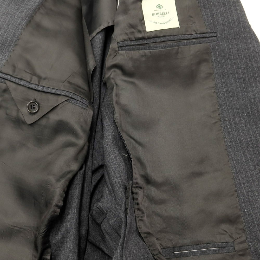 【中古】ルイジ ボレッリ Luigi Borrelli ウール 3つボタンスーツ グレー【 44 】【 状態ランクC 】【 メンズ 】