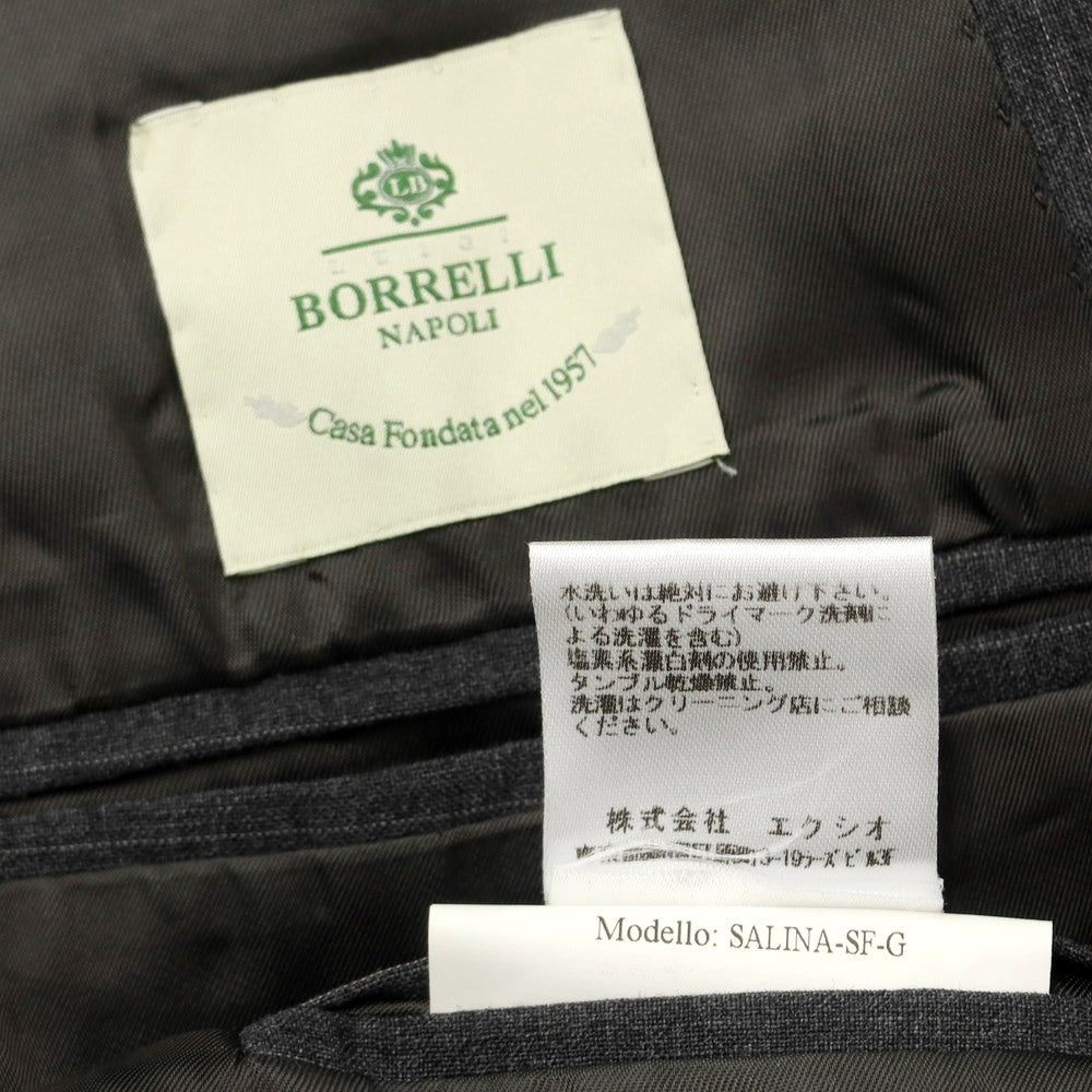 【中古】ルイジ ボレッリ Luigi Borrelli ウール 3つボタンスーツ グレー【 44 】【 状態ランクC 】【 メンズ 】