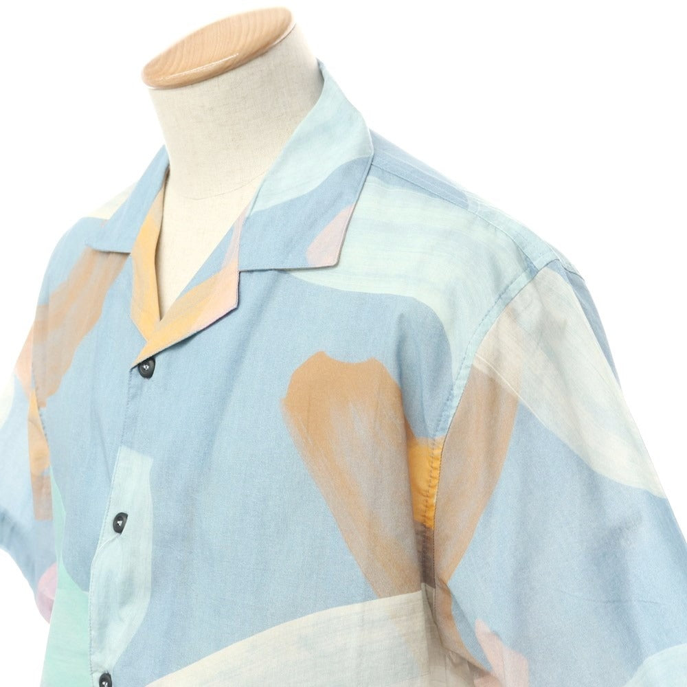 【新品】マドソン MADSON コットン 総柄 オープンカラー 半袖シャツ ブルー【サイズS】【BLU】【S/S】【状態ランクN】【メンズ】【759786】