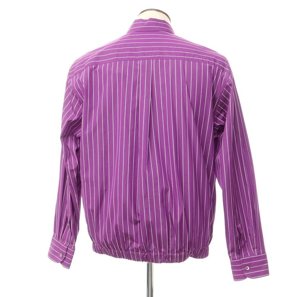 【新品】ピーティートリノ PT TORINO コットン ストライプ ジップアップブルゾン パープルxホワイト【サイズ48】【PUP】【S/S】【状態ランクN】【メンズ】【759693】
