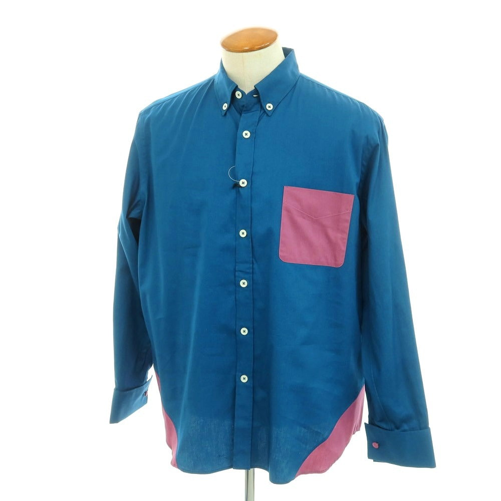 【新品】ピーティートリノ PT TORINO コットン ボタンダウン カジュアルシャツ ブルーxパープル【サイズ40】【BLU】【S/S/A/W】【状態ランクN】【メンズ】【759371】