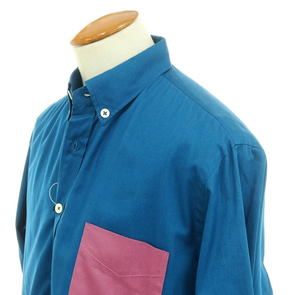 【新品】ピーティートリノ PT TORINO コットン ボタンダウン カジュアルシャツ ブルーxパープル【サイズ40】【BLU】【S/S/A/W】【状態ランクN】【メンズ】【759371】