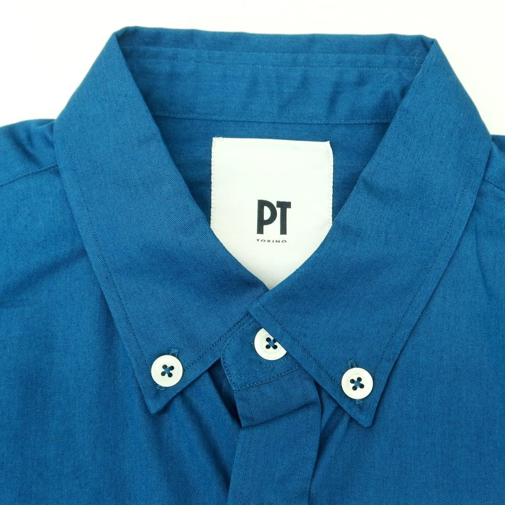 【新品】ピーティートリノ PT TORINO コットン ボタンダウン カジュアルシャツ ブルーxパープル【サイズ40】【BLU】【S/S/A/W】【状態ランクN】【メンズ】【759371】