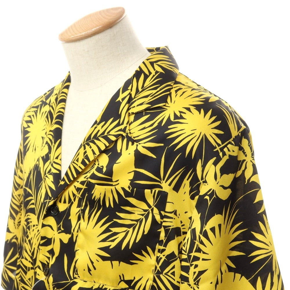 【新品】ピーティートリノ PT TORINO ポリエステル オープンカラー 半袖シャツ ブラックxイエロー【サイズ37】【BLK】【S/S】【状態ランクN】【メンズ】【759385】