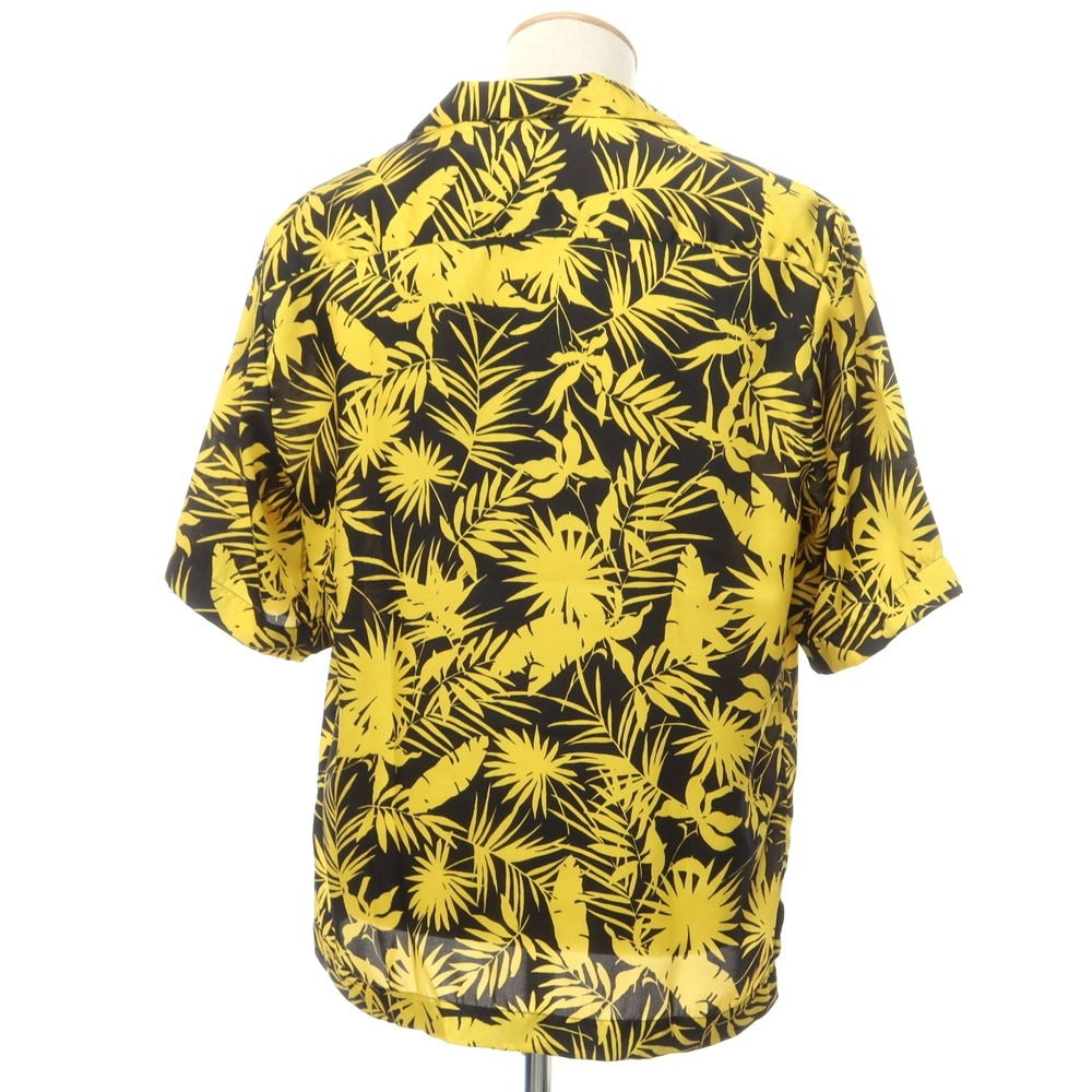 【新品】ピーティートリノ PT TORINO ポリエステル オープンカラー 半袖シャツ ブラックxイエロー【サイズ37】【BLK】【S/S】【状態ランクN】【メンズ】【759385】