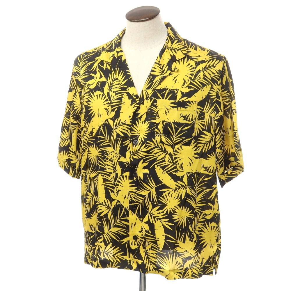 【新品】ピーティートリノ PT TORINO ポリエステル オープンカラー 半袖シャツ ブラックxイエロー【サイズ42】【BLK】【S/S】【状態ランクN】【メンズ】【759382】