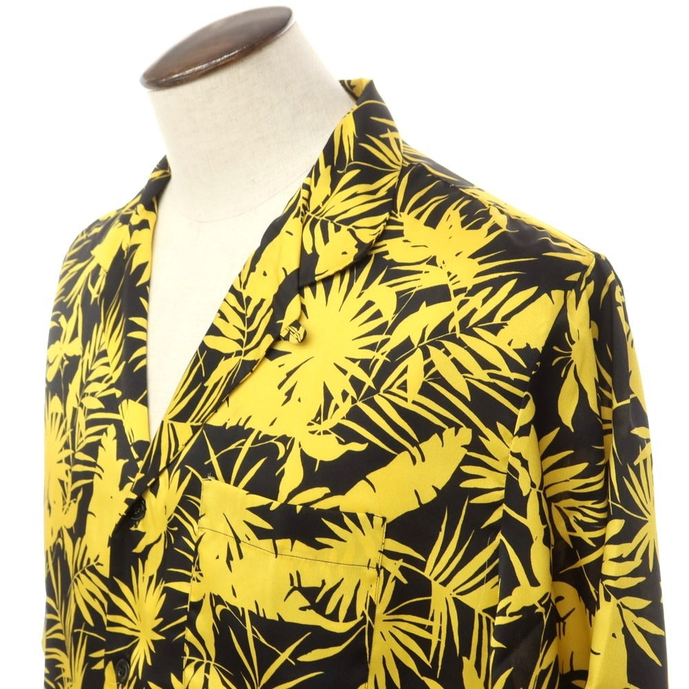 【新品】ピーティートリノ PT TORINO ポリエステル オープンカラー 半袖シャツ ブラックxイエロー【サイズ42】【BLK】【S/S】【状態ランクN】【メンズ】【759382】