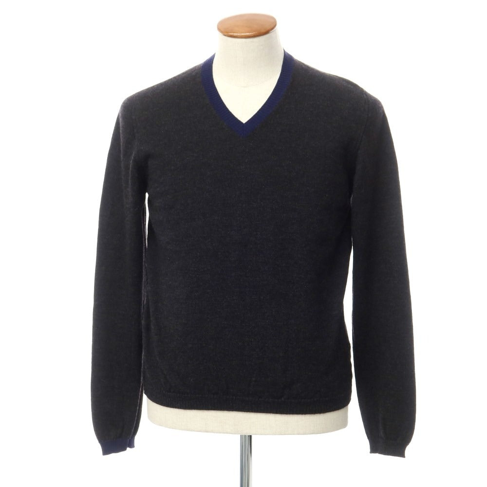 中古】ザノーネ ZANONE ウール Vネック プルオーバーニット チャコール 