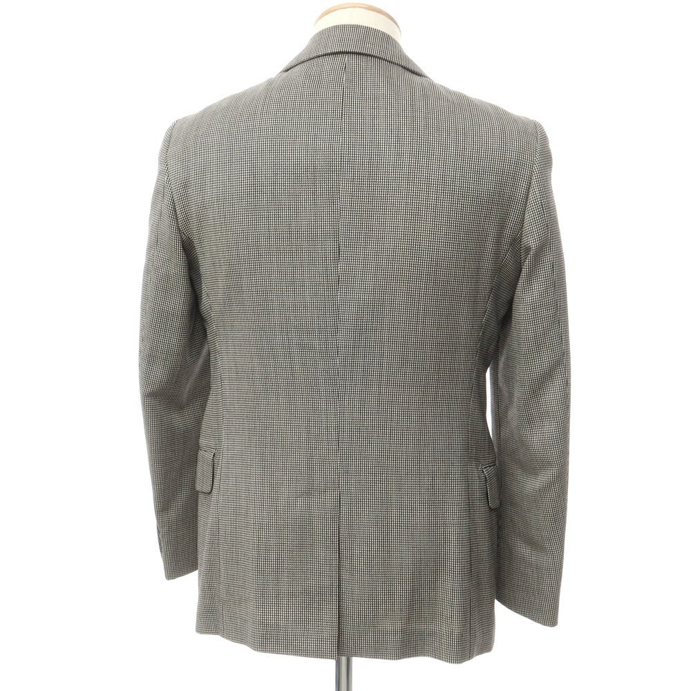 【中古】トゥモローランド TOMORROWLAND ウール 2B テーラードジャケット ブラックxオフホワイト【サイズ44】【GRY】【S/S】【状態ランクB】【メンズ】【759569】