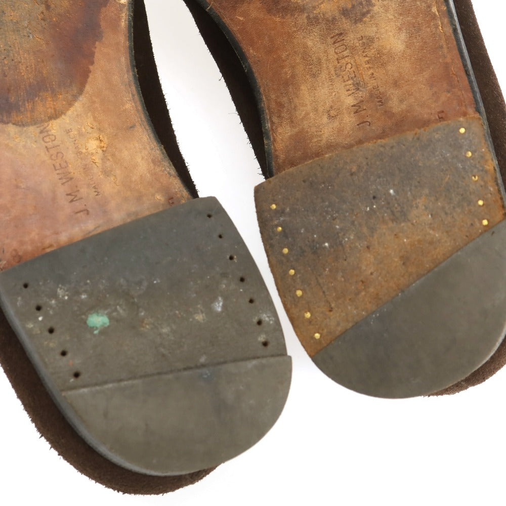 【中古】ジェイエムウエストン J.M WESTON スエード コインローファー ダークブラウン【 8 1/2E 】【 状態ランクD 】【 メンズ 】