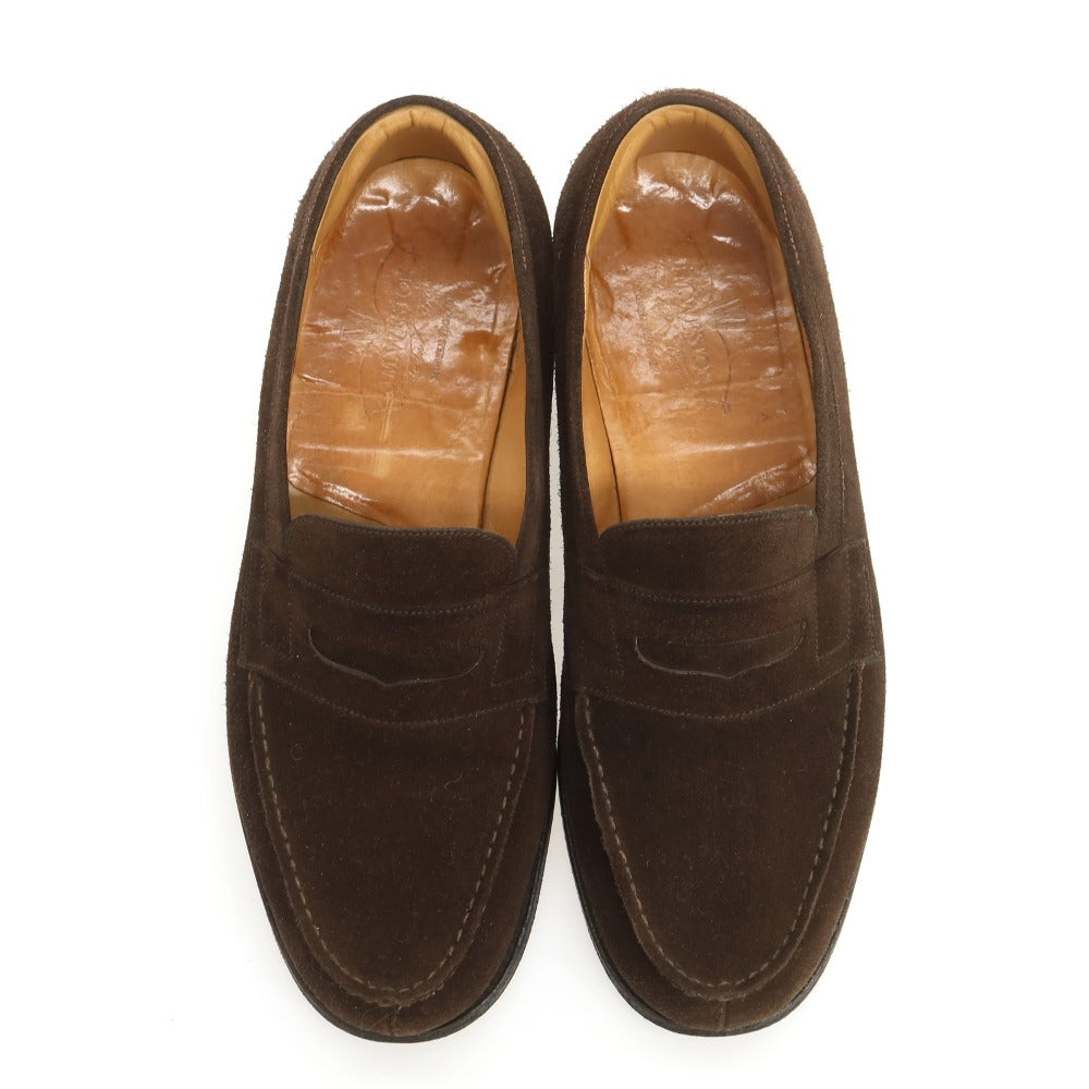 【中古】ジェイエムウエストン J.M WESTON スエード コインローファー ダークブラウン【 8 1/2E 】【 状態ランクD 】【 メンズ 】