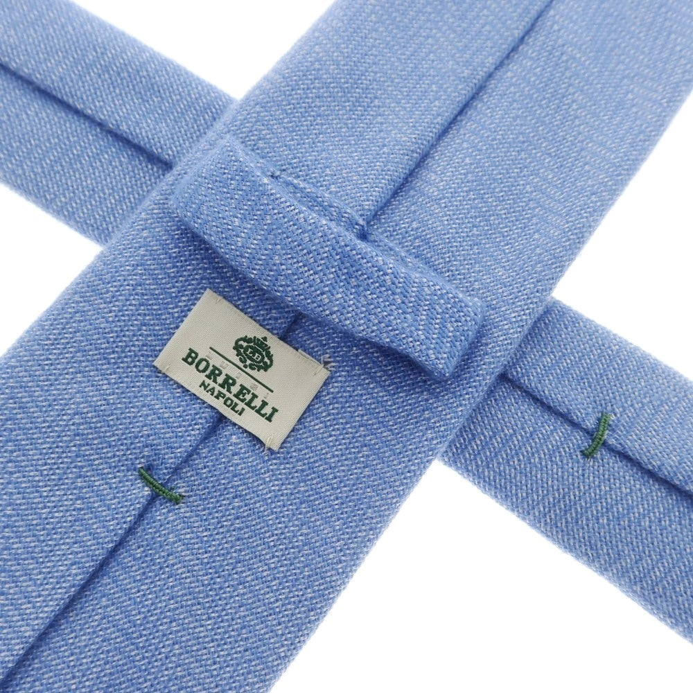 【中古】ルイジ ボレッリ Luigi Borrelli カシミヤウールシルク 無地ネクタイ ライトブルー【 状態ランクB 】【 メンズ 】