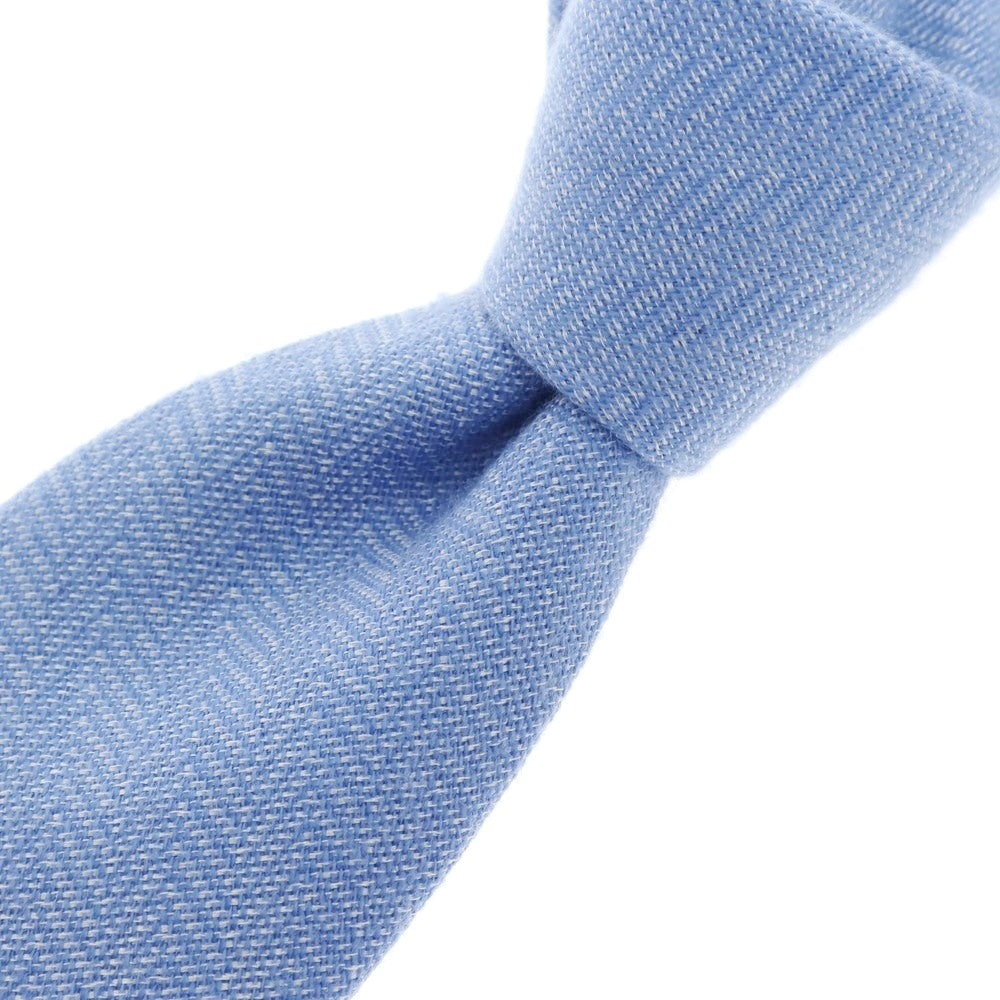 【中古】ルイジ ボレッリ Luigi Borrelli カシミヤウールシルク 無地ネクタイ ライトブルー【 状態ランクB 】【 メンズ 】