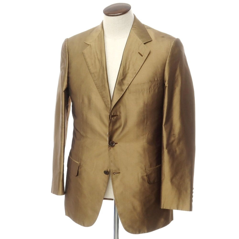 【中古】ブリオーニ Brioni シルク テーラードジャケット ブラウン【 48 】【 状態ランクD 】【 メンズ 】