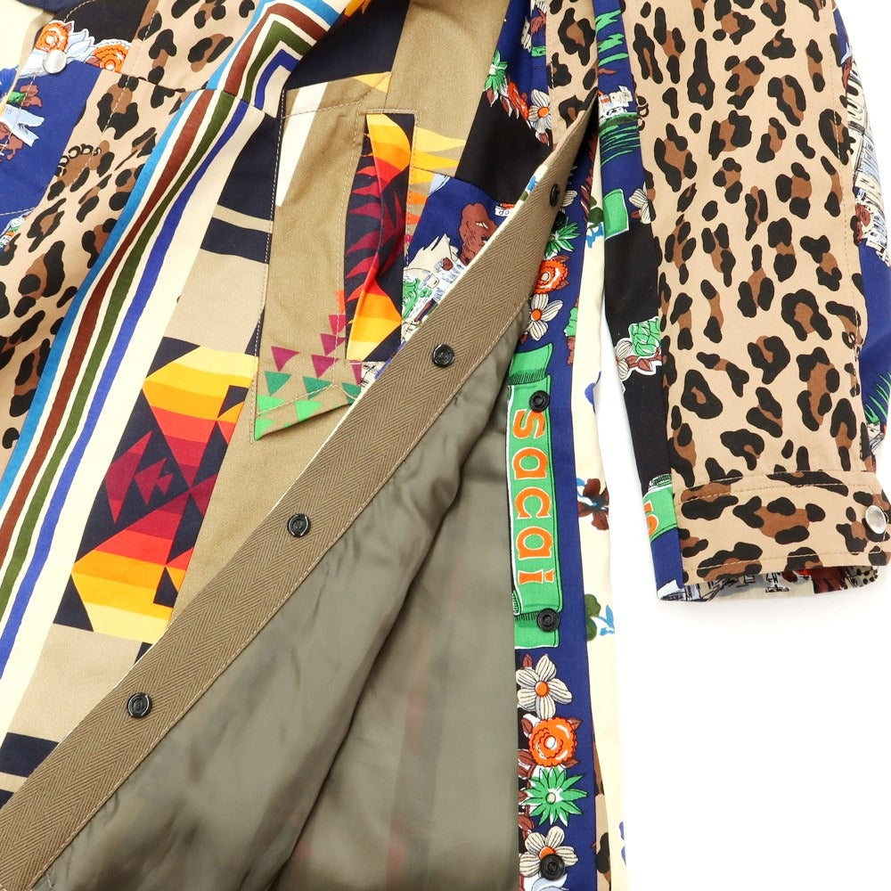 【中古】サカイ Sacai × Hank Willis Thomas コットン パッチワーク ステンカラーコート マルチカラー【 1 】【 状態ランクA 】【 メンズ 】