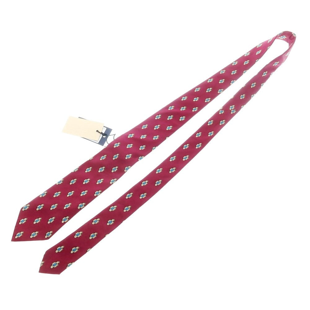 【中古】【未使用】マイケル J ドレイク Michael J. Drake シルク 小紋柄ネクタイ ダークパープル【 状態ランクS 】【 メンズ 】