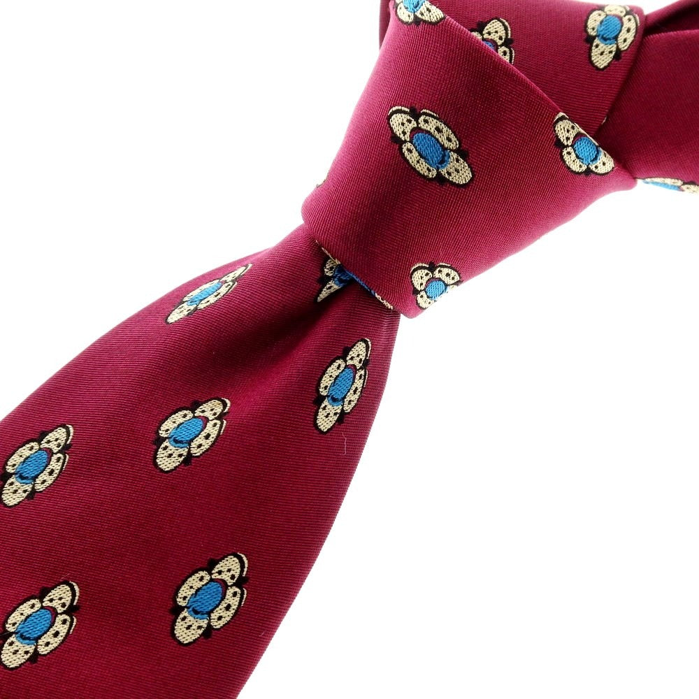 【中古】【未使用】マイケル J ドレイク Michael J. Drake シルク 小紋柄ネクタイ ダークパープル【 状態ランクS 】【 メンズ 】