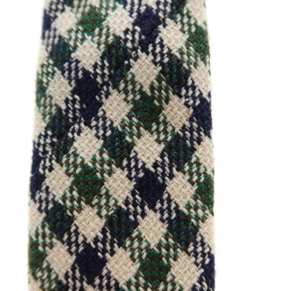 【中古】フィオリオ FIORIO ウールシルクリネン UNITED ARROWS別注 チェック柄ネクタイ グリーンxネイビー【サイズ-】【GRN】【A/W】【状態ランクB】【メンズ】【759175】