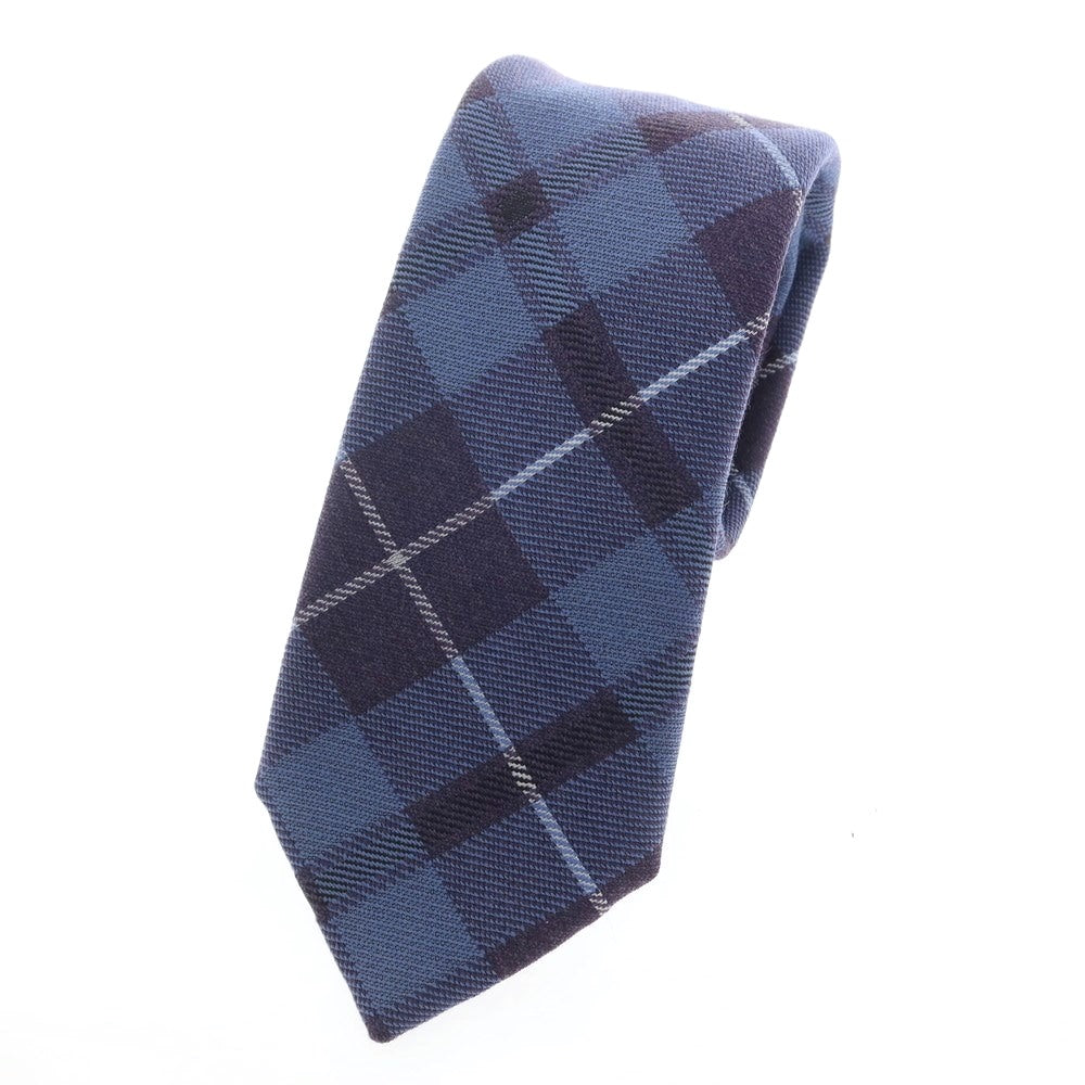 【中古】フィオリオ FIORIO ウールシルク チェック柄ネクタイ ライトブルーxパープル【サイズ-】【BLU】【A/W】【状態ランクB】【メンズ】【759175】