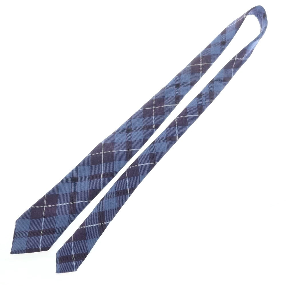 【中古】フィオリオ FIORIO ウールシルク チェック柄ネクタイ ライトブルーxパープル【サイズ-】【BLU】【A/W】【状態ランクB】【メンズ】【759175】