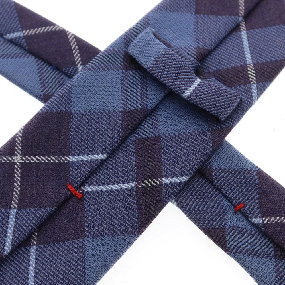 【中古】フィオリオ FIORIO ウールシルク チェック柄ネクタイ ライトブルーxパープル【サイズ-】【BLU】【A/W】【状態ランクB】【メンズ】【759175】