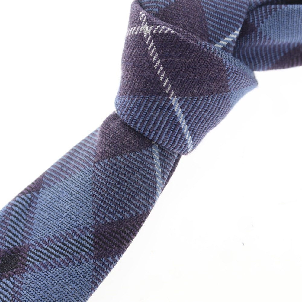 【中古】フィオリオ FIORIO ウールシルク チェック柄ネクタイ ライトブルーxパープル【サイズ-】【BLU】【A/W】【状態ランクB】【メンズ】【759175】