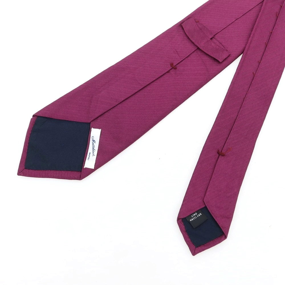 【中古】マタビシ Mattabisch シルク 無地ネクタイ パープル【 状態ランクB 】【 メンズ 】