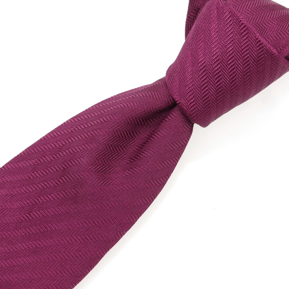 【中古】マタビシ Mattabisch シルク 無地ネクタイ パープル【 状態ランクB 】【 メンズ 】