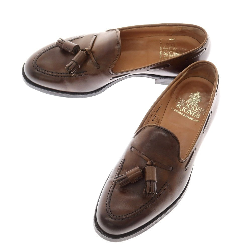 【中古】クロケットアンドジョーンズ CROCKETT&JONES CAVENDISH 3 タッセル ローファー ブラウン【 5 1/2 E