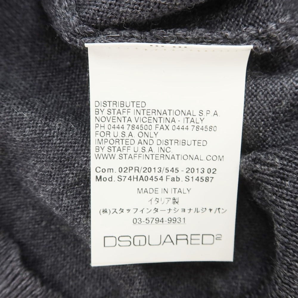 【中古】ディースクエアード DSQUARED2 ウール カーディガン ダークグレー【サイズS】【GRY】【A/W】【状態ランクB】【メンズ】【759090】