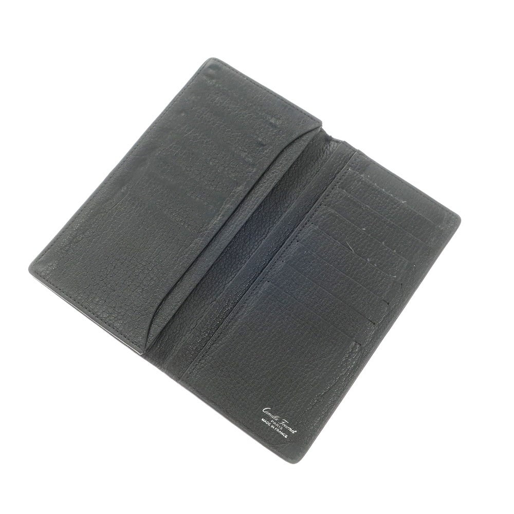 【中古】カミーユ フォルネ Camille Fournet コードバン 札入れ 長財布 ブラック【 状態ランクC 】【 メンズ 】