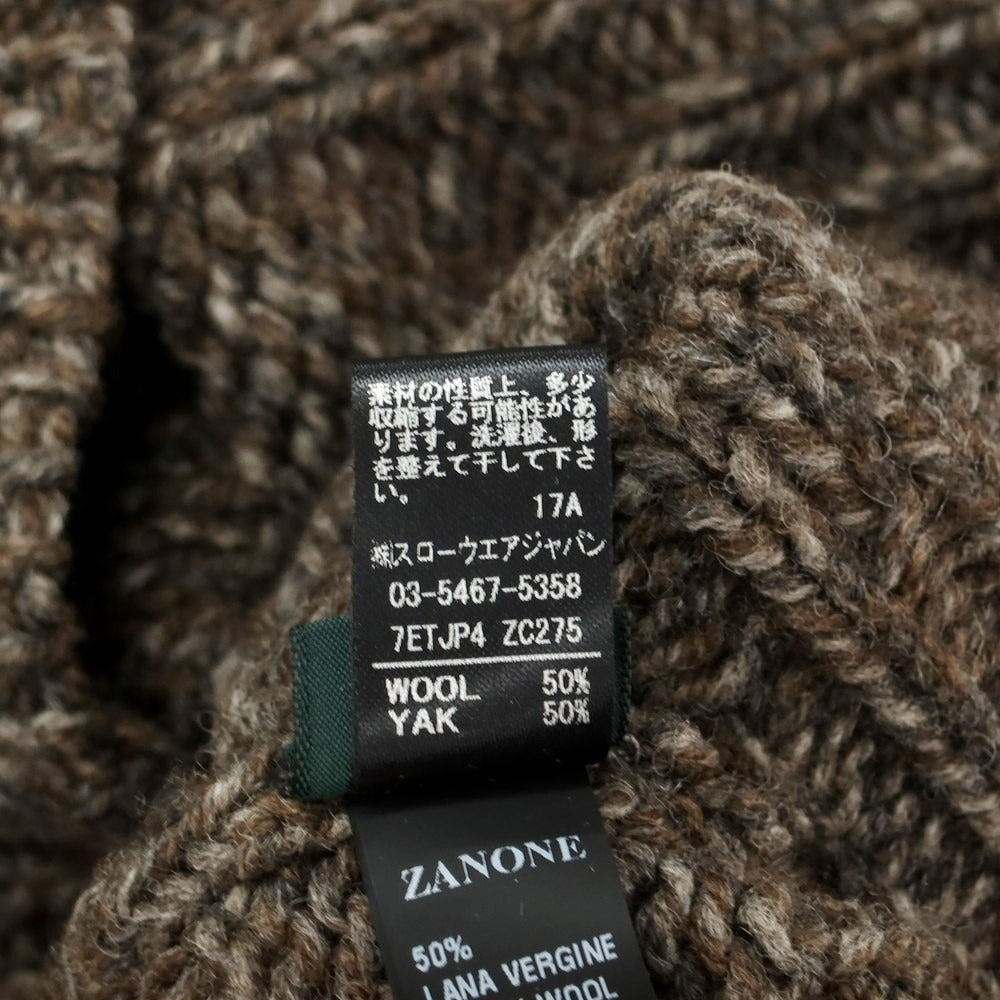 【中古】ザノーネ ZANONE ミドルゲージ ウール クルーネック プルオーバーニット ダークブラウン系【サイズ48】【BRW】【A/W】【状態ランクB】【メンズ】【759088】