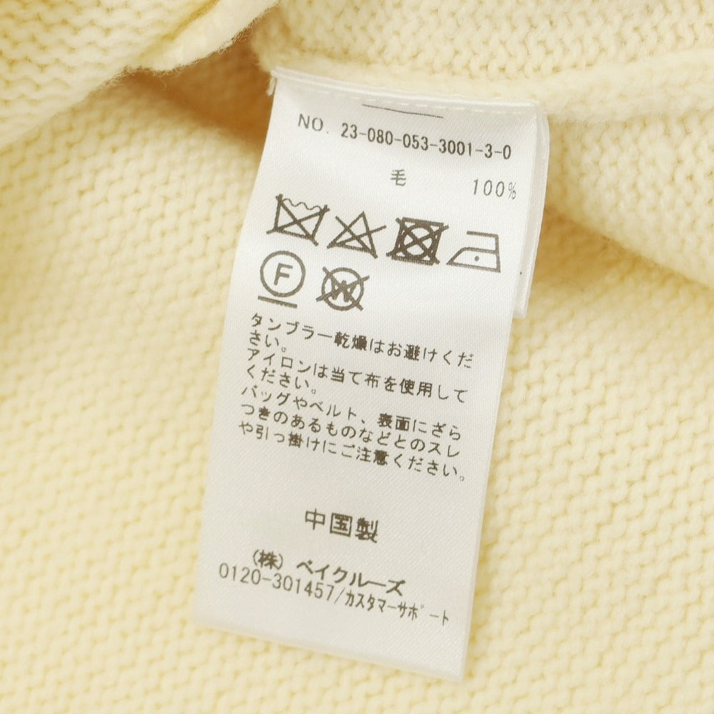 【中古】リパーパス RE-PURPOSE ミドルゲージ ウール スタンドカラー ジップアップ カーディガン クリームベージュ系【サイズL】【BEI】【A/W】【状態ランクB】【メンズ】【759088】