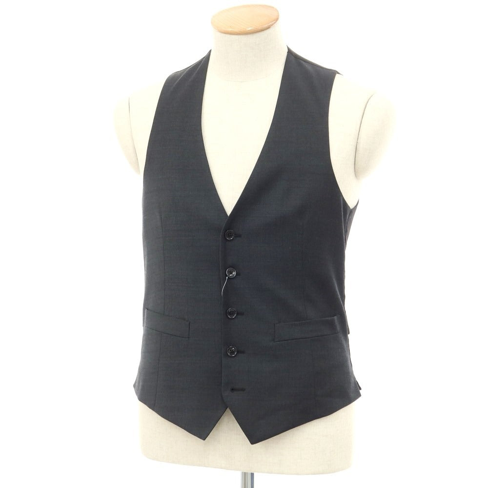 【中古】ラルディーニ LARDINI ポリエステルウール ベスト ドレス系ジレ ダークグレーxブラック【サイズ42】【GRY】【S/S】【状態ランクB】【メンズ】【759376】