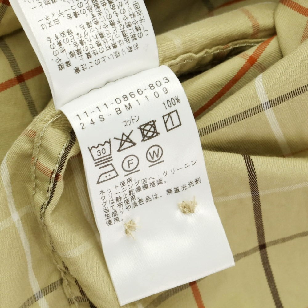 【中古】ビームス BEAMS 2024年春夏 コットン チェック ボタンダウン カジュアルシャツ ベージュオリーブ系xオレンジ【 L 】【 状態ランクB 】【 メンズ 】