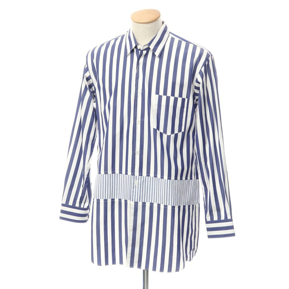 【中古】コムデギャルソンシャツ COMME des GARCONS SHIRT 2023年秋冬 切替 ストライプ シャツ ホワイトxネイビー【 S 】【 状態ランクA 】【 メンズ 】